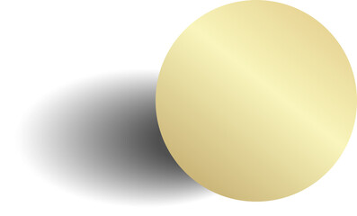 Gold paper circle and shadow