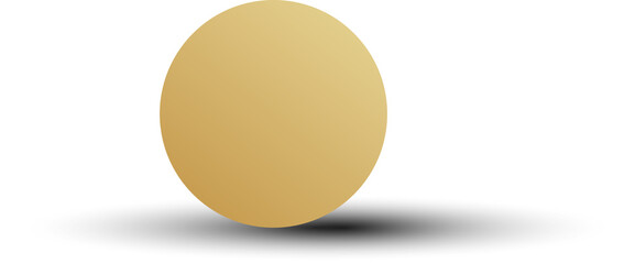 Gold paper circle and shadow