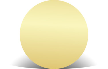 Gold paper circle and shadow