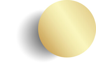 Gold paper circle and shadow