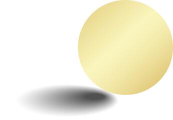 Gold paper circle and shadow