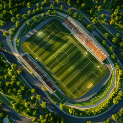 foot ball ground ariel view AI generated