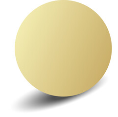 Gold paper circle and shadow