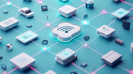 Fototapeta premium Efficient cloud computing for secure and convenient data storage