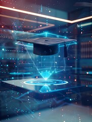 Futuristic Holographic Cube Projection in Digital Learning and Research Environment