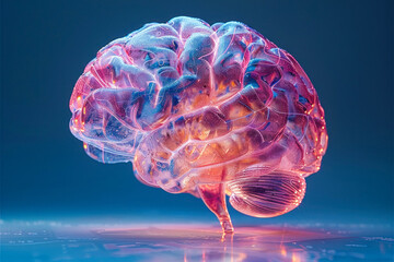 Digital brain on a circuit board background