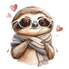 Fototapeta premium Sloth Romantic fashion