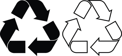 set of recycling icons. Editable stock and fill colorful recycle logo symbol. vector illustration. Waste recycling innovation. Reuse, ecofriendly environment and save the planet