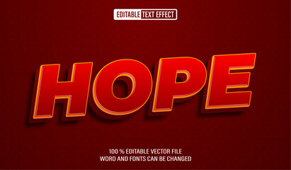 Editable 3d text style effect - Red Bold text effect Template