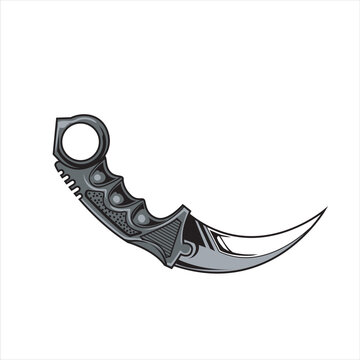 Vector Illustration of Karambit with Vintage Illustration