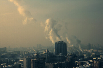 Winter Cityscape Panorama landscape 
