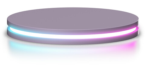 3d podium with blue pink gradient neon light 