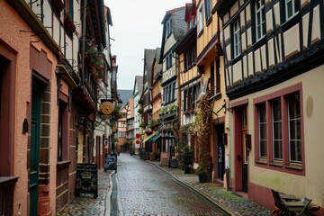 Historic European Neighborhood Street, Capturing the Essence of Heritage Travel.