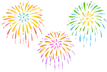打ち上げ花火のイラスト　カラー