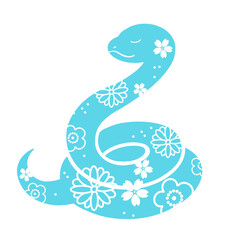 Obraz premium 巳年 かわいい蛇のイラスト