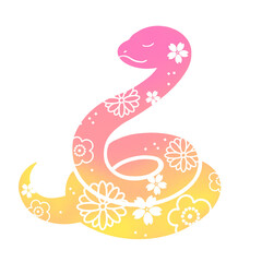 巳年　かわいい蛇のイラスト