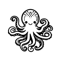Vector cute octopus illustration isolated