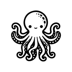 Vector cute octopus illustration isolated