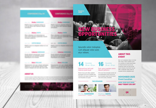 Business Conference Agenda and Program Flyer 