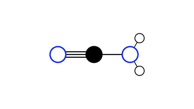 cyanamide molecule, structural chemical formula, ball-and-stick model, isolated image organic compound