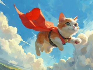 Explore the World of a Cat with Superpowers, Jumping and Flying to the Rescue