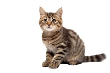 Fototapeta premium Adult cat isolated on transparent background png cutouts. Images for graphic designers. Image for flyers. Veterinarian.