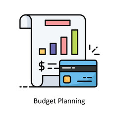 Budget Planning vector filled outline icon style illustration. Symbol on White background EPS 10 File
