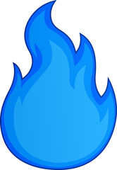 Cartoon Blue Gas Fire Flame. Vector Hand Drawn Illustration Isolated On Transparent Background