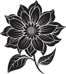 black and white flower silhouette illustration black and white