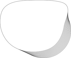 Circle white frame liquid overlapping for badges, banner, label, tag