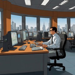 Office Worker Character, Cute 3D Business Office Worker Character Clipart, 3D Animation Cartoon Style