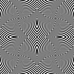 Obraz premium Abstract Seamless Op Art Pattern. Striped Lines Texture.