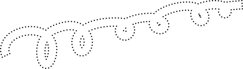 Spiral and swirl dotted line. Design decoration