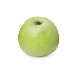 Whole ripe green apple isolated on white