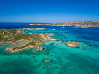 Aerial View of La Maddalena Coastline, Province of Sassari, Sardinia, Italy