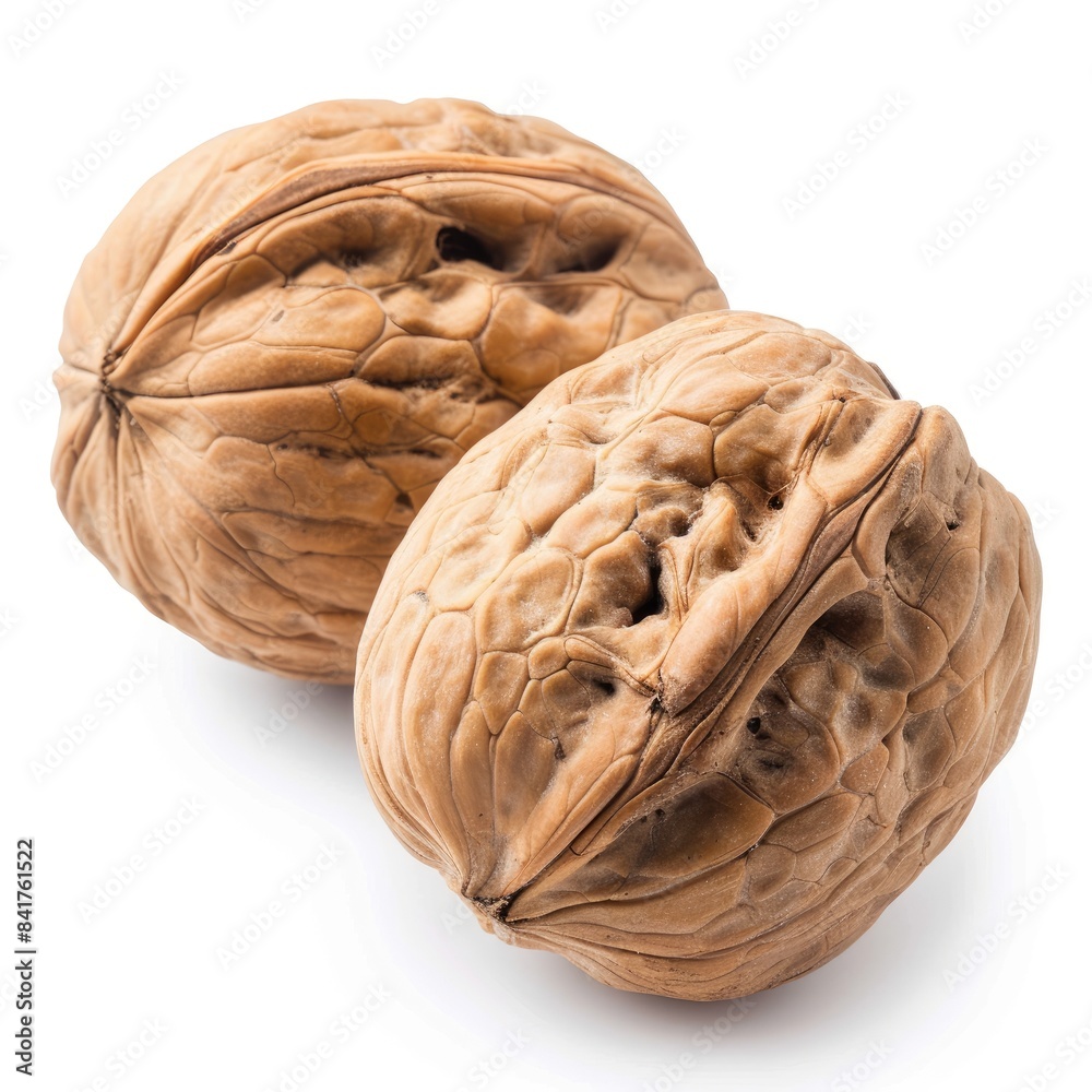 Wall mural couple of walnuts isolated on white background   - Wall murals