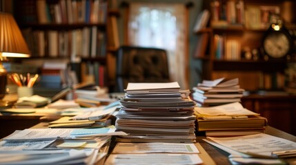 Tax planning session with a financial advisor, organized documents, tidy office