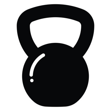 recommend clip art: Kettlebell vector icon. Girya weight. Strength training equipment. Gym symbol. Black silhouette. Weight lifting sport sign.