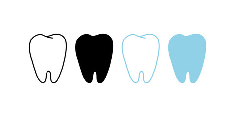 Tooth line icon vector. Medical tooth symbol illustration.