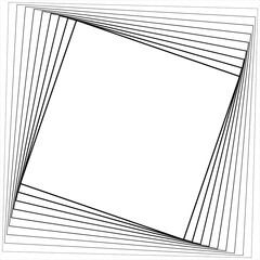 Square shape blend gradient line spiral. Technology concept