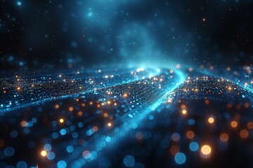 Ideal digital backdrop for technological procedures, neural networks, AI, data transfer, encryption, digital archives, audiovisual presentations, scientific research, education, and more.