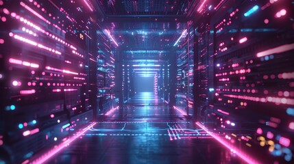 Blockchain developer coding, holographic interface, futuristic setting