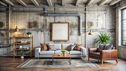 A sleek and stylish living room featuring minimalist decor, neutral tones