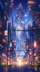 Cyberpunk urban illustration
