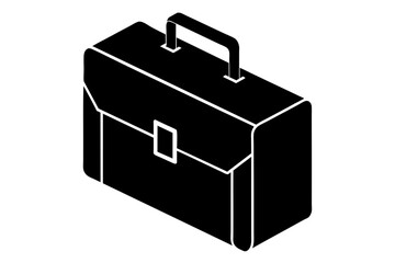  briefcase axonometries silhouette vector illustration