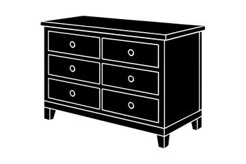 chest of drawers vector silhouette illustration