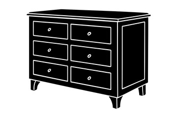 chest of drawers vector silhouette illustration