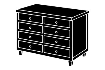 chest of drawers vector silhouette illustration