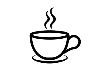coffee cup line sketch tea icon vector illustration