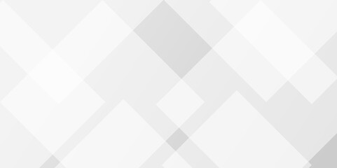 Square pattern on banner with shadow. Abstract white and grey color geometric background with copy space. Modern and minimal concept. You can use for cover, poster, banner web.	